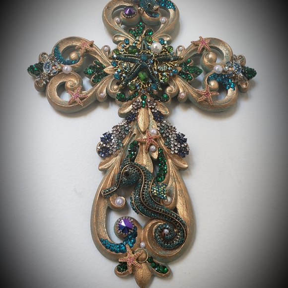 Wall cross, Beach inspired handmade cross - Picture 4 of 9